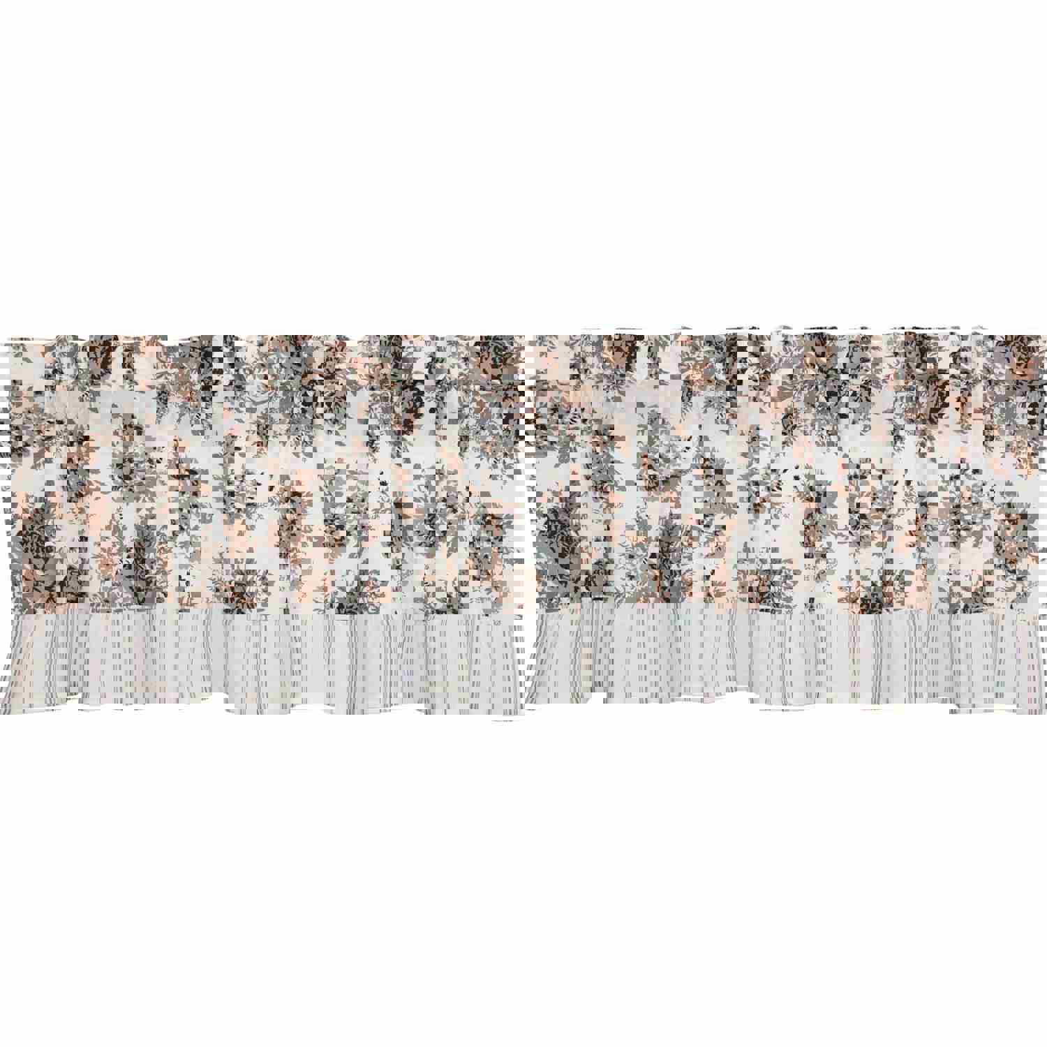 Annie Portabella Floral Ruffled Lined Valance 60