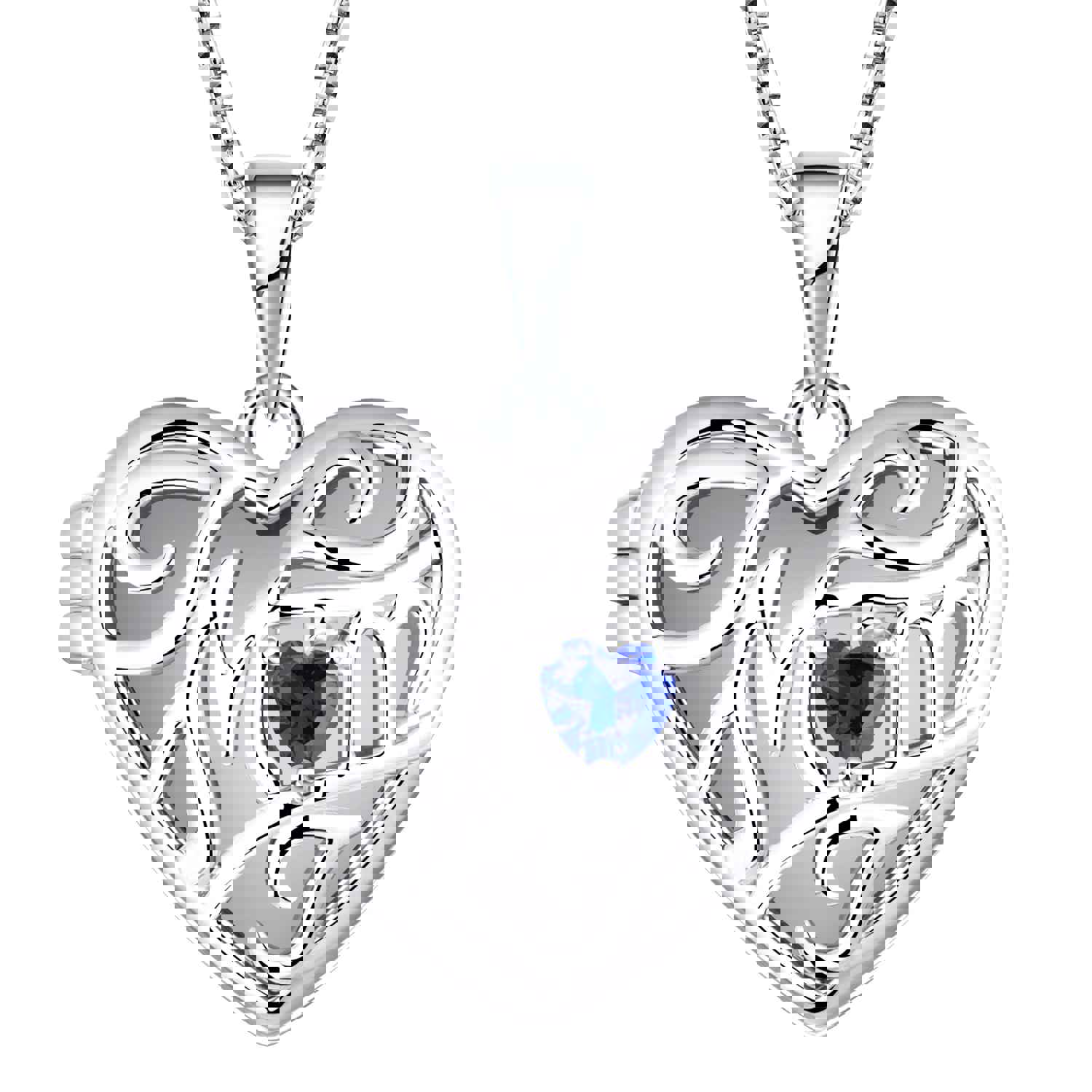 Yeelery Heart Locket Necklace Engraving Pendant For Lover