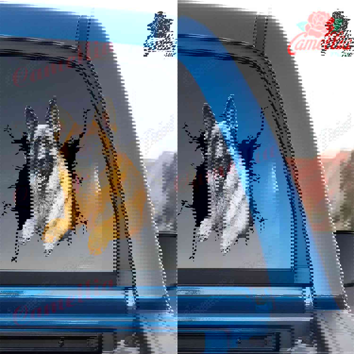 German Shepherd Crack Sticker For Back Window Wiper Fun Car Sticker Boyfriend Valentines Day Gifts