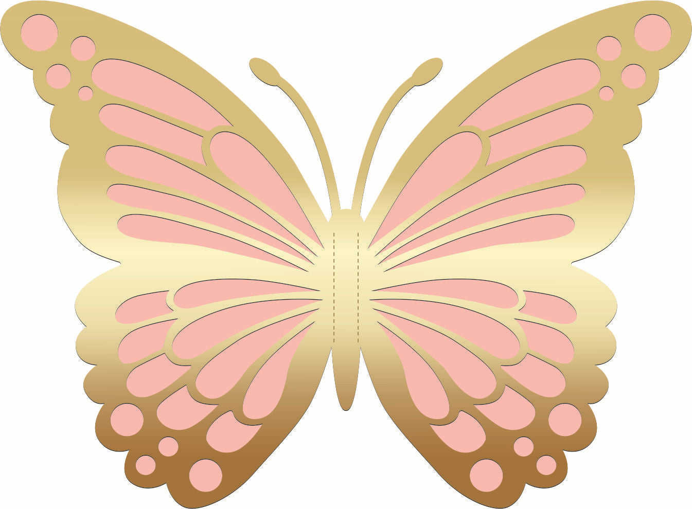 Mocsicka Giant Double Layer Gold Hollow Butterfly 3D Wall Stickers - 12pcs Party Decor