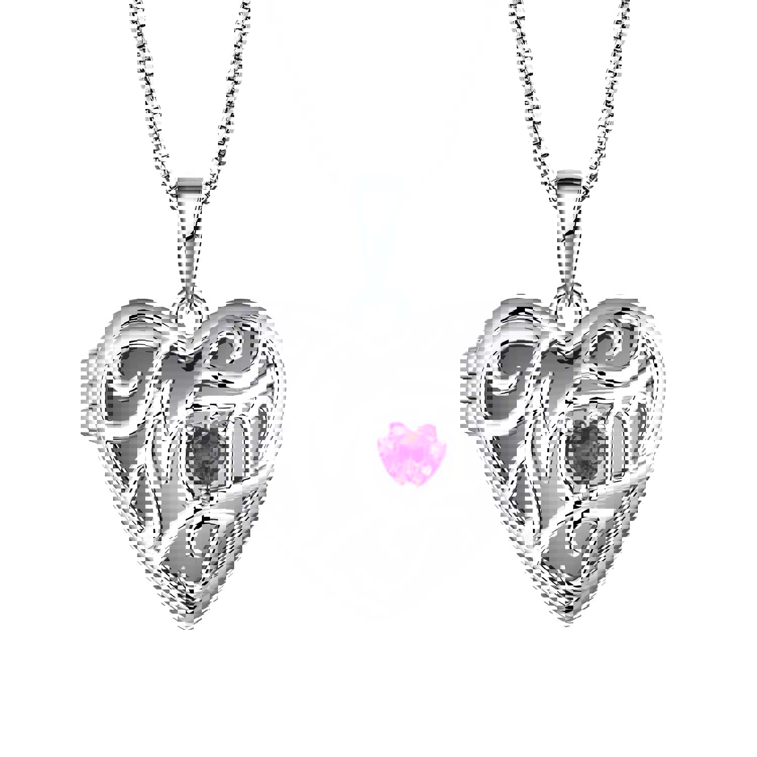 Yeelery Heart Locket Necklace Engraving Pendant For Lover