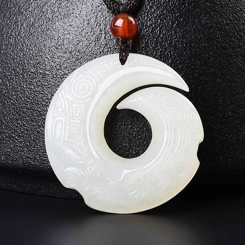 Hetian Jade Pendant for Men and Women - Lucky Money Transmigration Jade Necklace