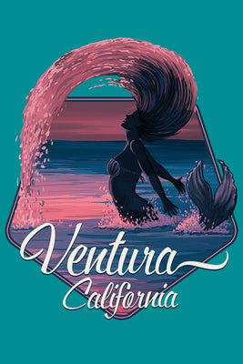 Ventura California Die Cut Mermaid Stickers
