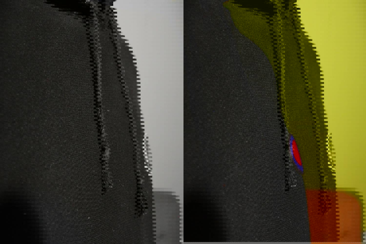 Champion Authentic Reverse Weave Big C Logo Patch Black Men's Large Hoodie