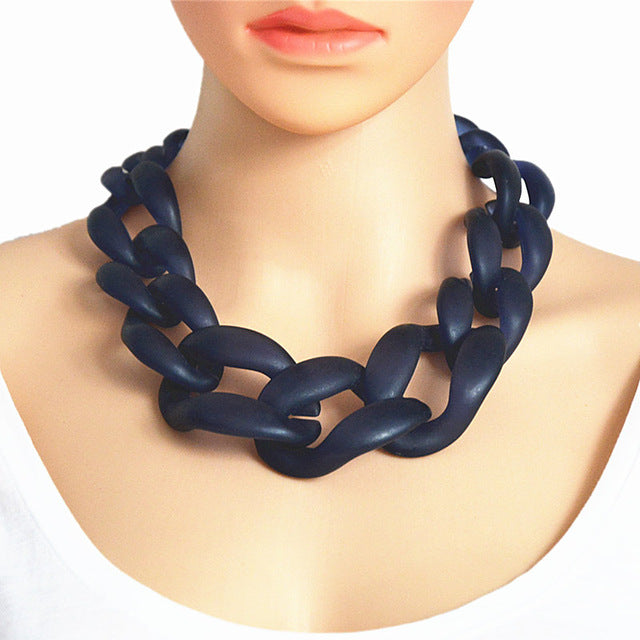 Resin Jewelry Statement Necklace Fashion Punk Big Acrylic Chain DIY Weaving Chain Necklaces & Pendants Women Jewelry Accessories