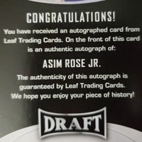 2021 Leaf Asim A.J. Rose #BA-ARJ Auto Kentucky Wildcats Minnesota Vikings - Shipping Included