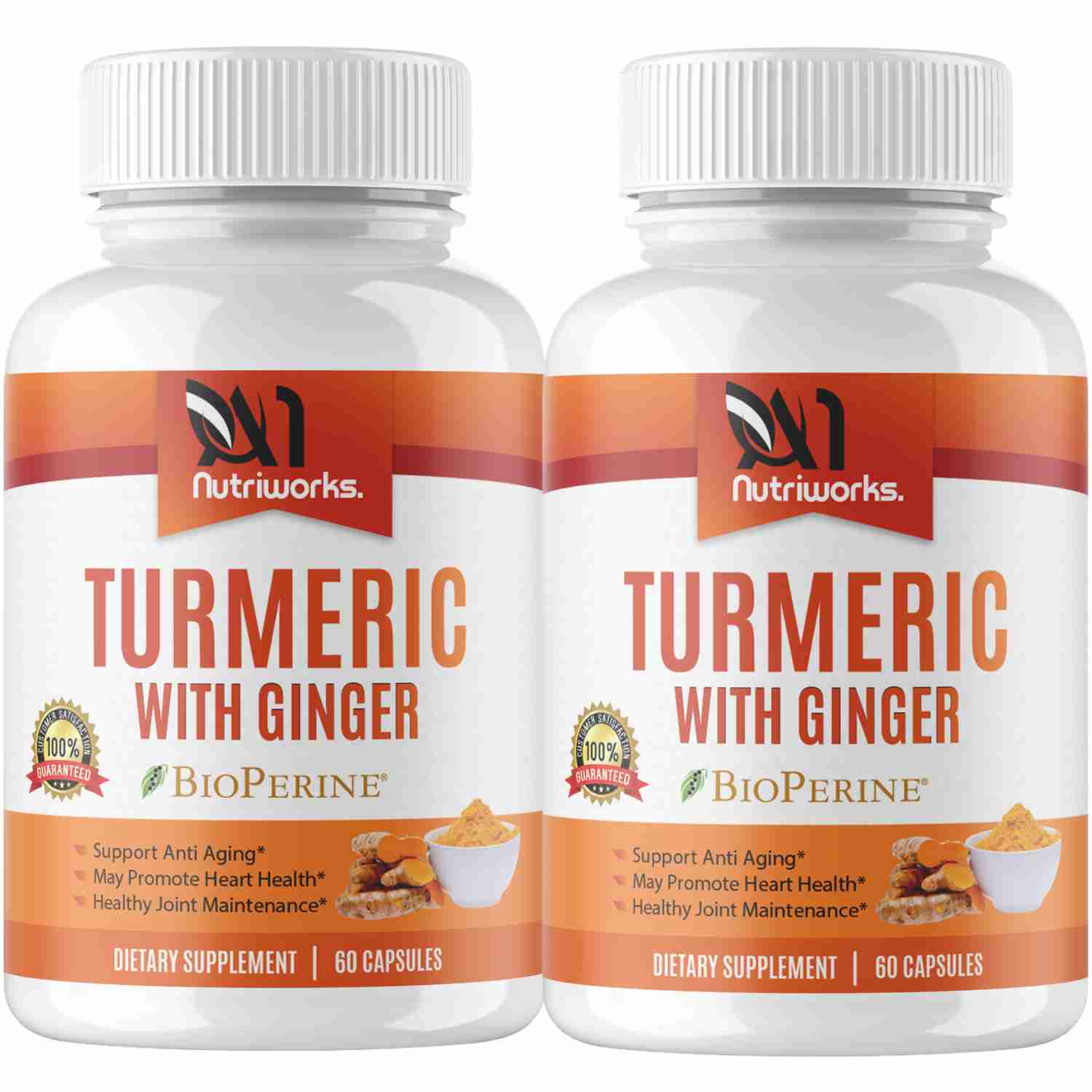 2 Month Supply - Premium Turmeric Curcumin with Ginger & Bioperine for Joint Health & Anti-Aging