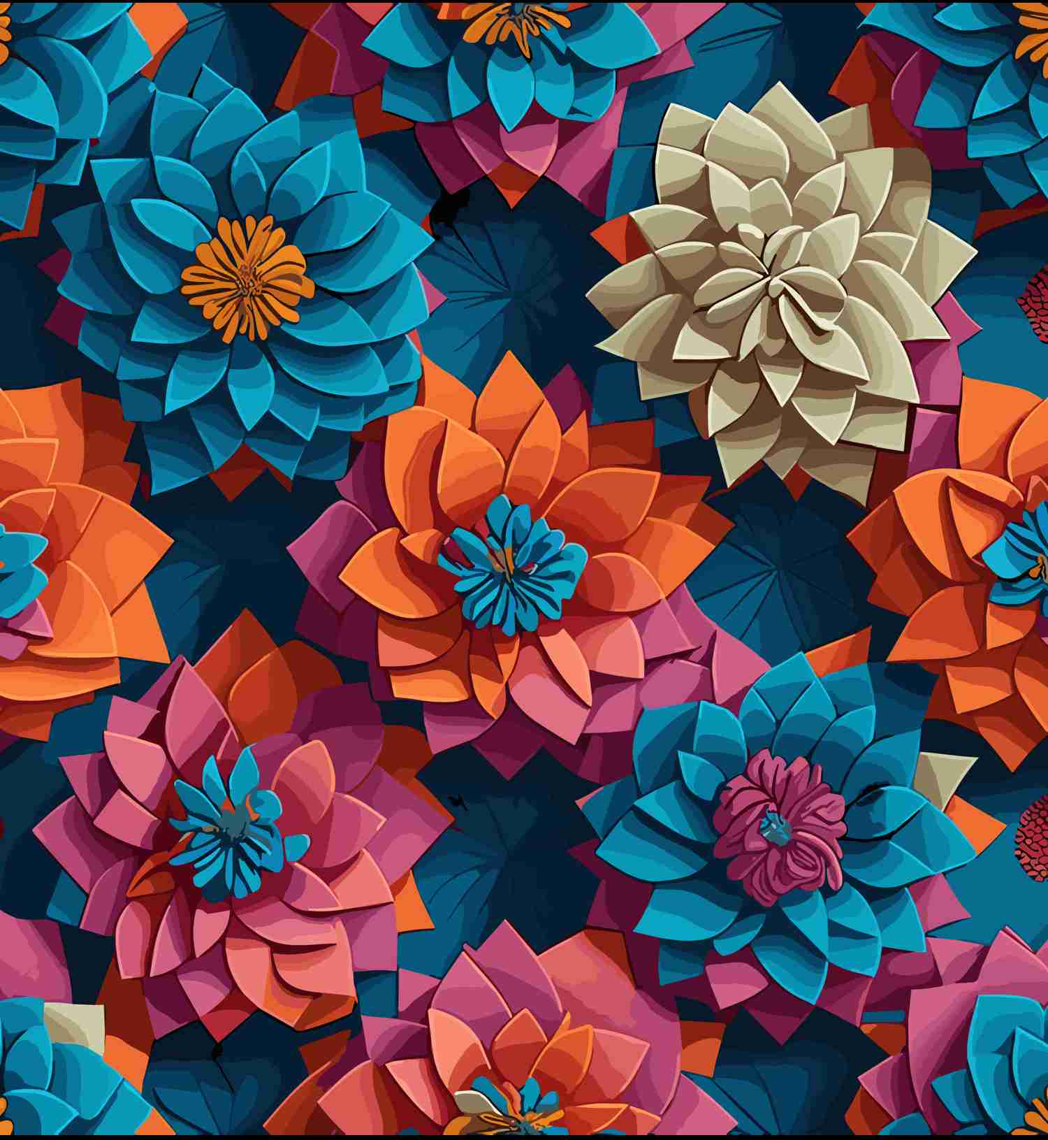 3D Colorful Flower Graphic Tumbler - AI Generated Stainless Steel Insulated Tumbler with Straw