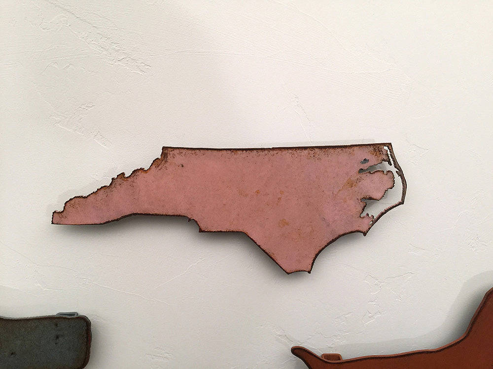 North Carolina Metal Wall Art - Handmade in USA - Custom Size & Patina Color - Free Shipping