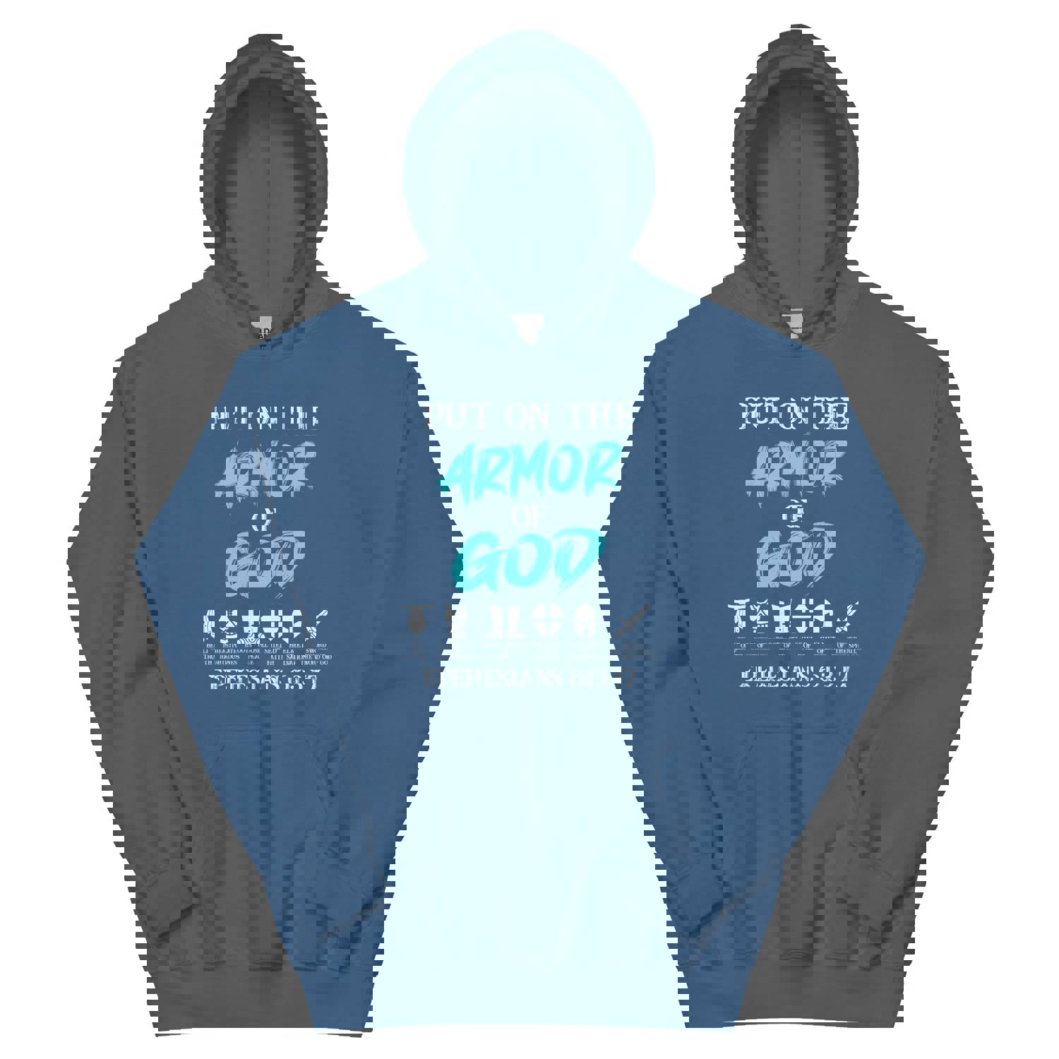 F&H Christian Put on The Armor of God Mens Hoodie