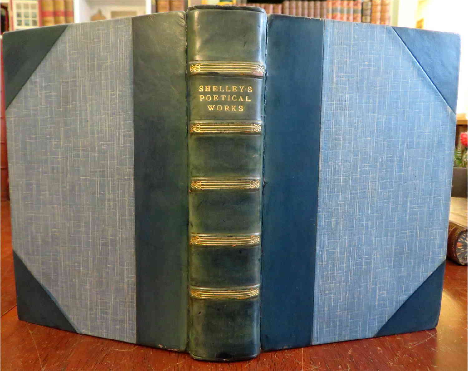 Percy Bysshe Shelley Complete Works 1927 Riviere Blue Leather Book