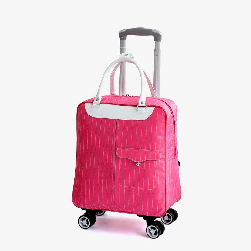 Women's Pull Rod Travel Backpack with Wheels - Large Capacity