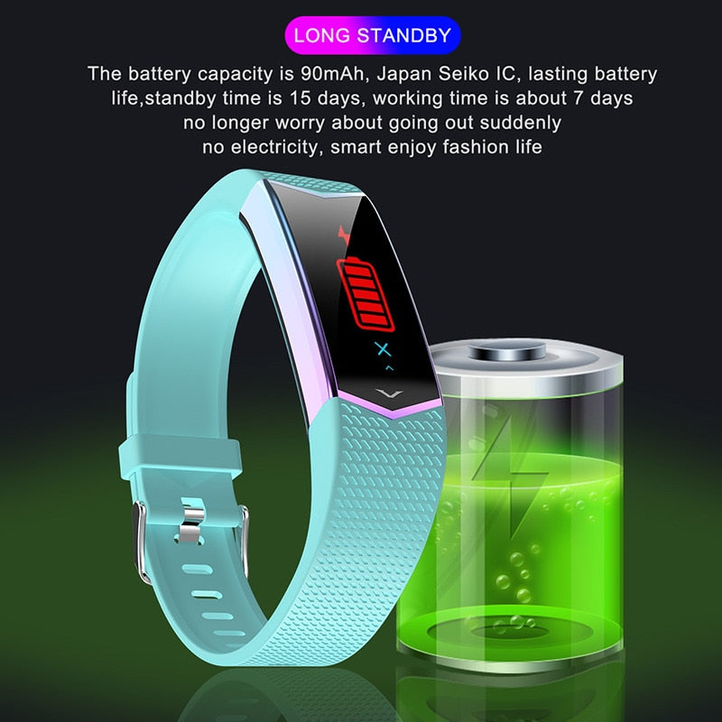 Smart Fitness Tracker Wristband with Blood Pressure & Heart Rate Monitor for Men and Women