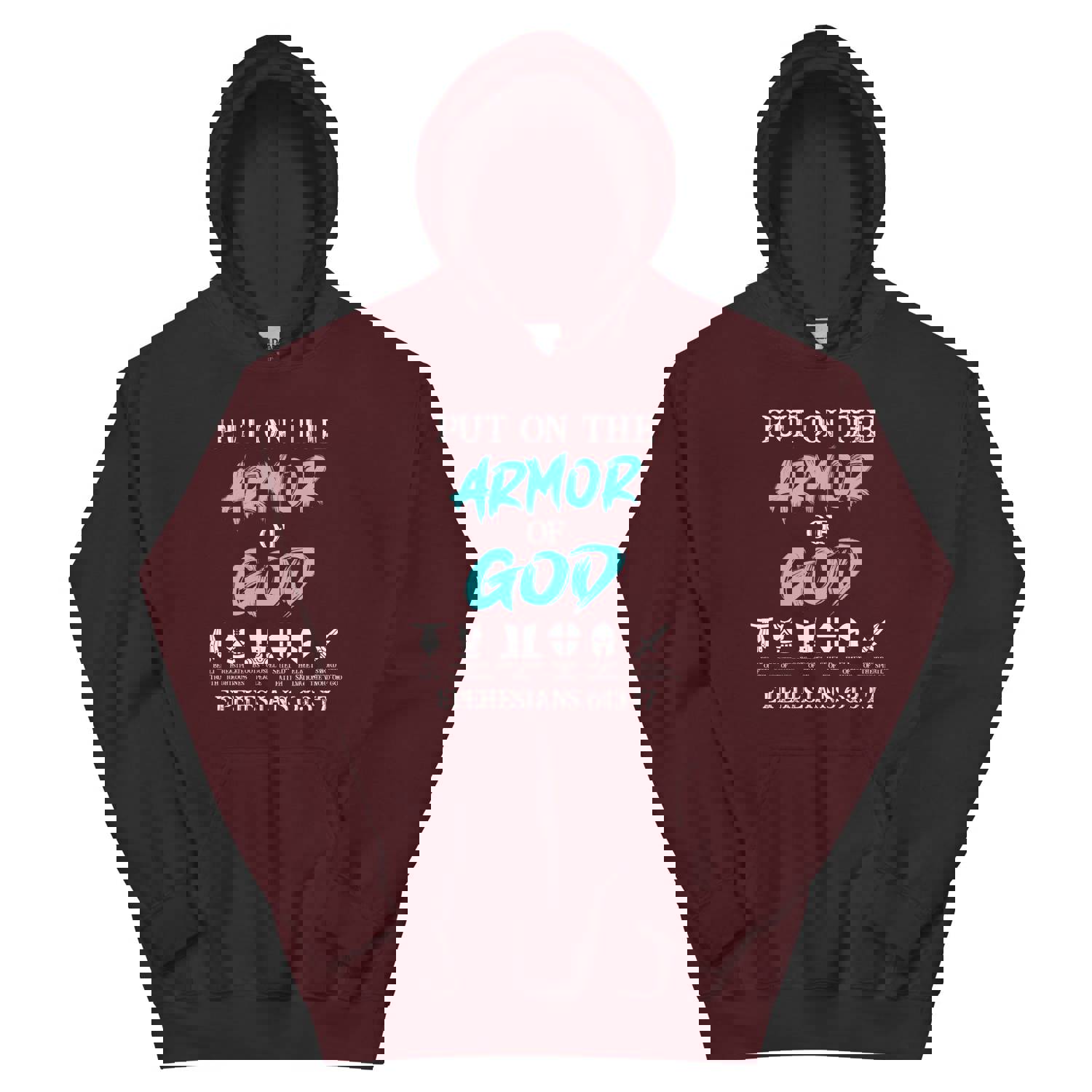 F&H Christian Put on The Armor of God Mens Hoodie