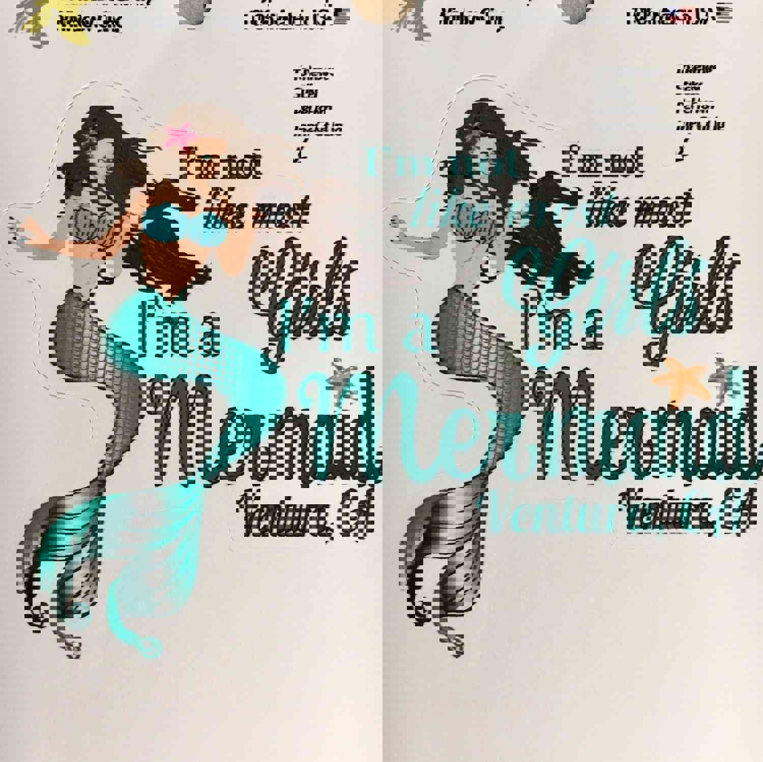 Ventura California Die Cut Mermaid Stickers