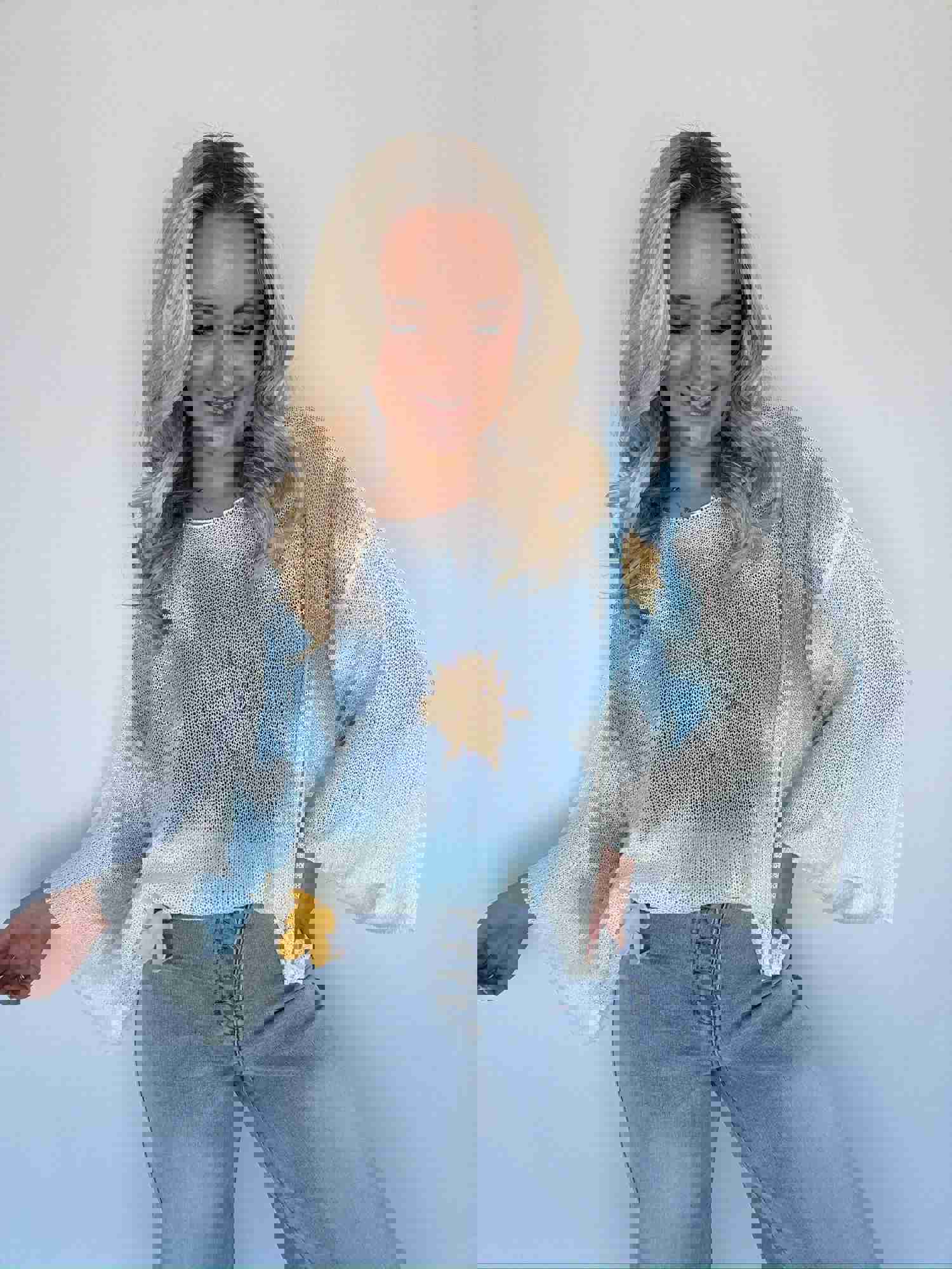 Buy Myself Flowers Sweater - Blue