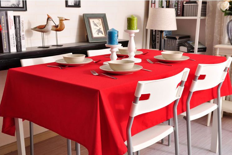Red Cotton Tablecloth - Rustic Home Decor for Dining & Weddings