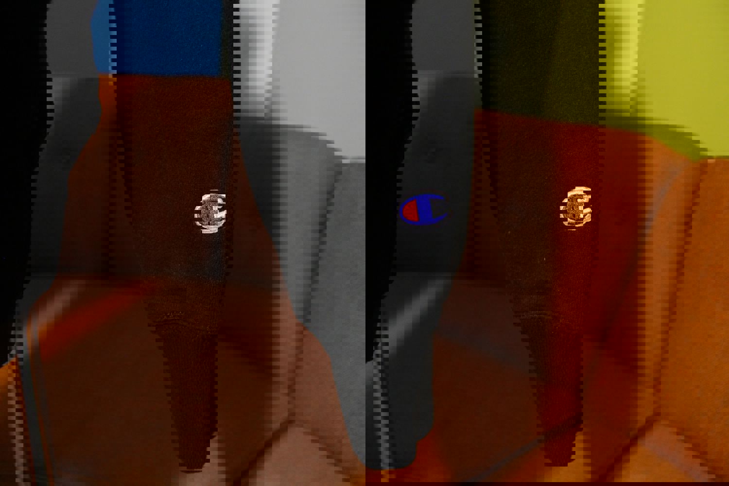 Champion Authentic Reverse Weave Big C Logo Patch Black Men's Large Hoodie