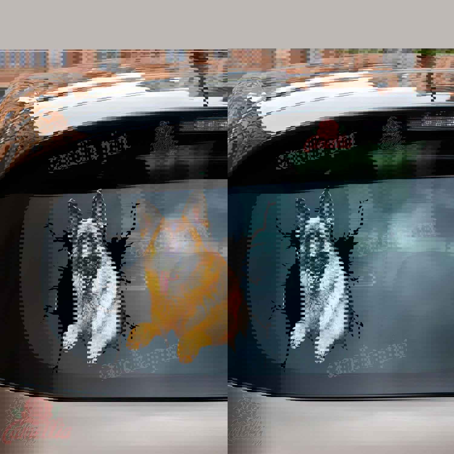 German Shepherd Crack Sticker For Back Window Wiper Fun Car Sticker Boyfriend Valentines Day Gifts