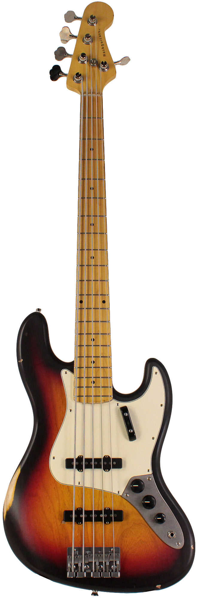 Nash JB-5 Bass Guitar, 3-Tone Sunburst with Light Aging