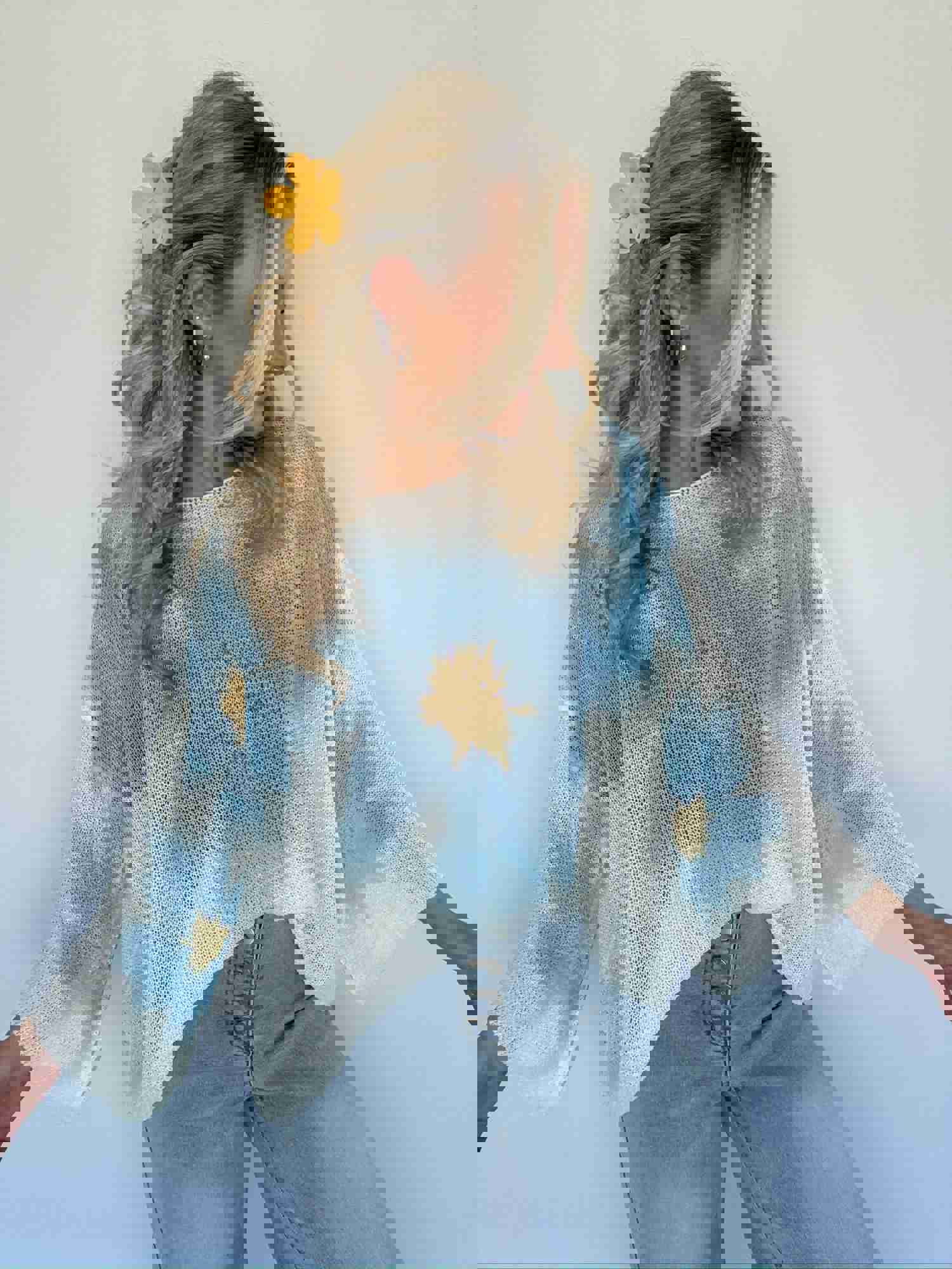 Buy Myself Flowers Sweater - Blue