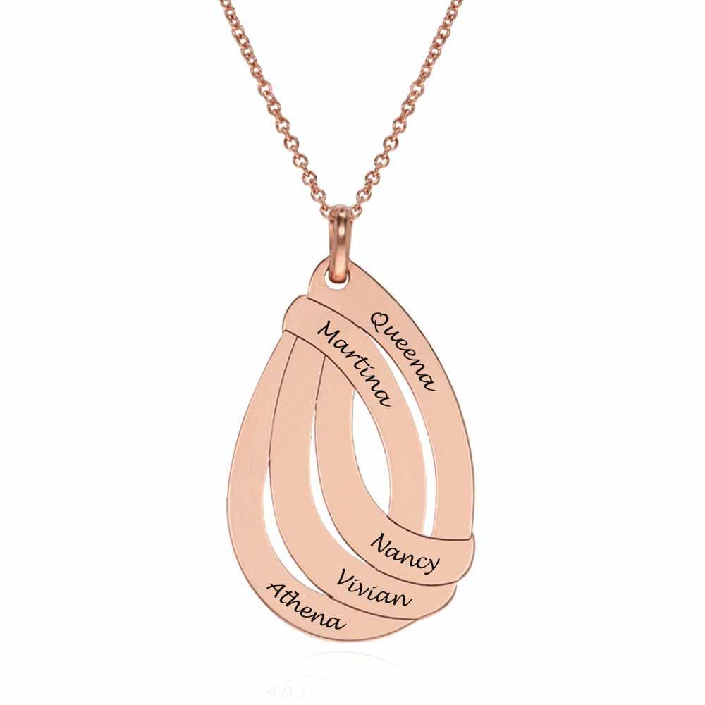 Custom Text Necklace Water Drop Personalized Silver Name Jewelry for Mother's Day Gift