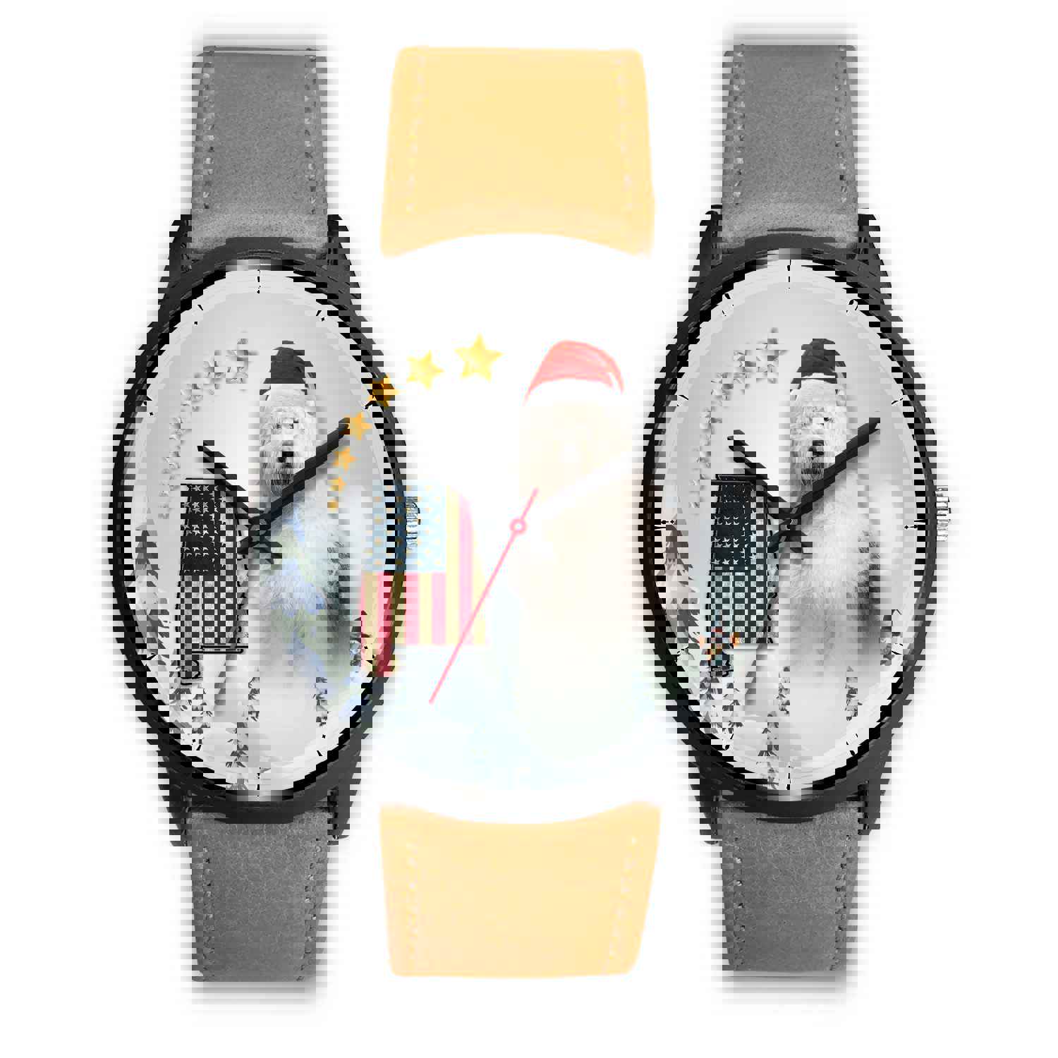 Old English Sheepdog Alabama Christmas Wrist Watch