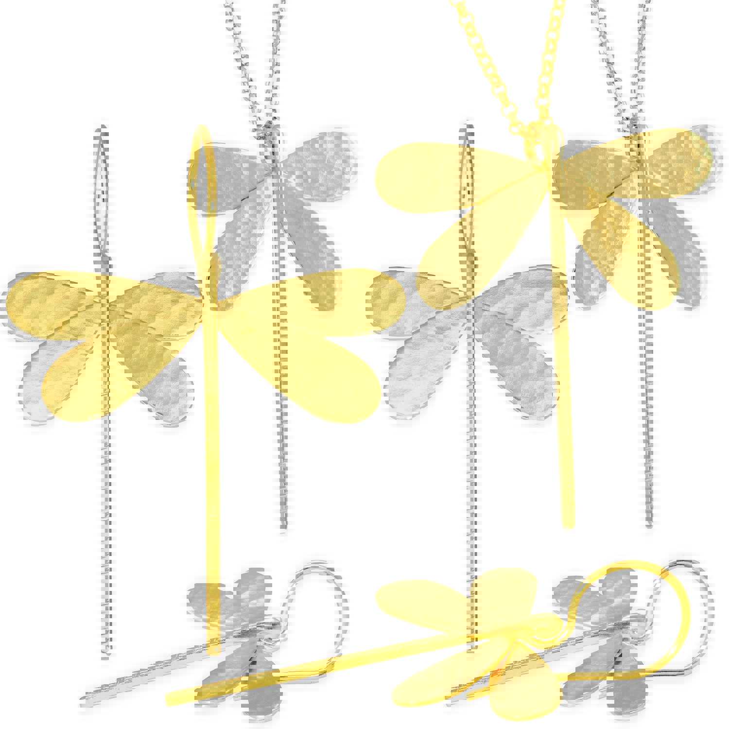 Handmade Sterling Silver Dragonfly Earrings and Pendant Set