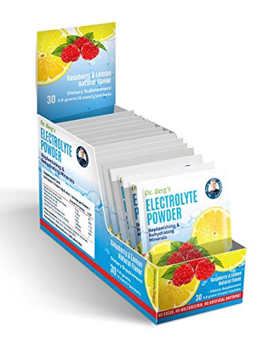 Dr. Berg's Electrolyte Powder Packets - Keto-Friendly Hydration Supplement with Raspberry Lemon Flavor (30 Counts)