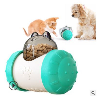 Interactive Dog Treat Leaking Toy with Wheel for Puppies and Cats