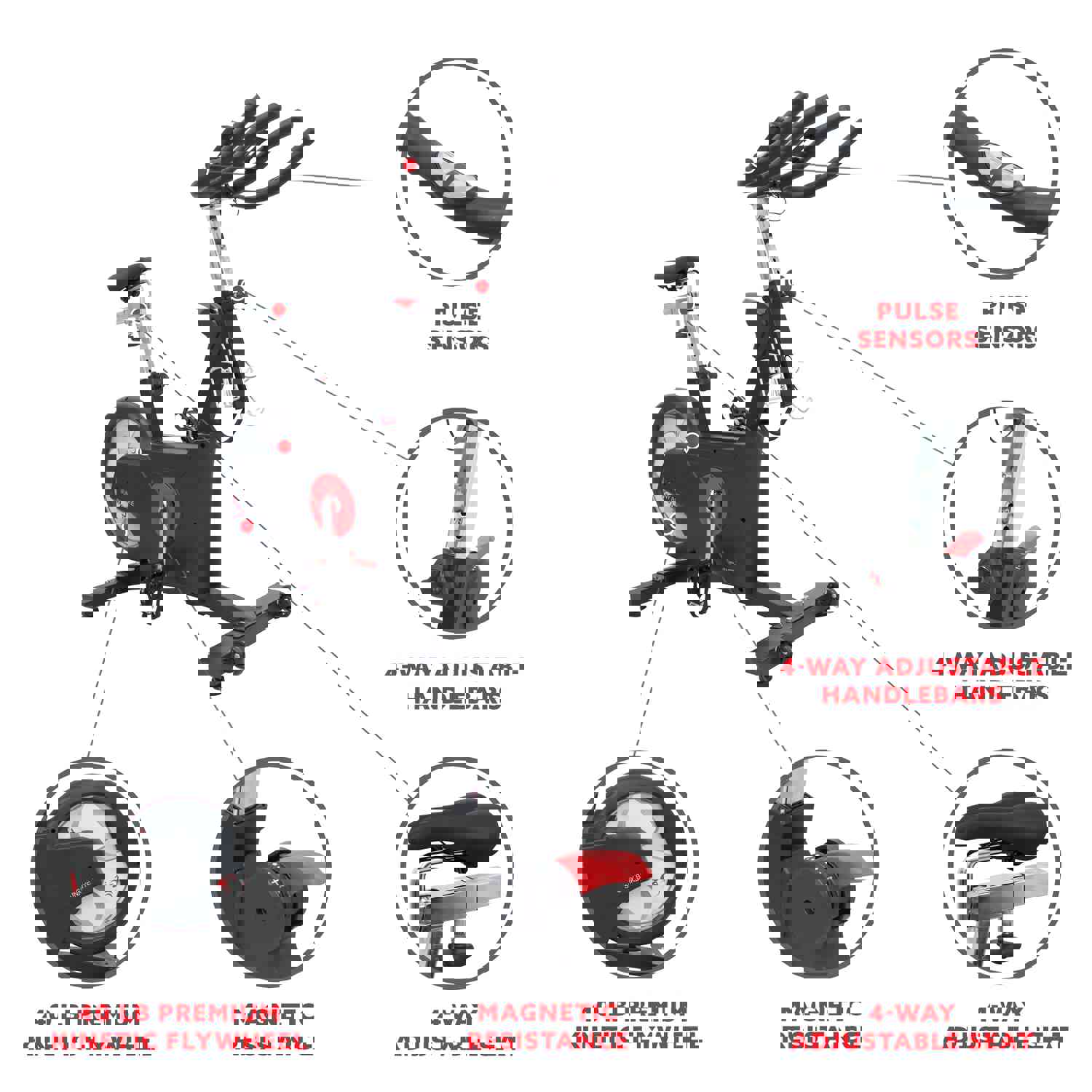 Sunny Health & Fitness Premium Kinetic Flywheel Rear Drive Cycle - SF-B1852