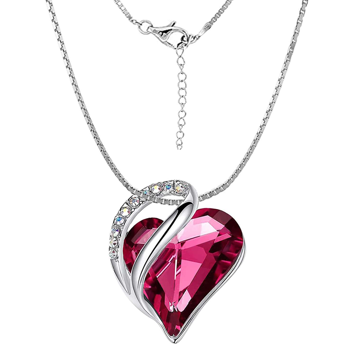 Infinity Love Heart Pendant - Sterling Silver Birthstone Necklace for Women