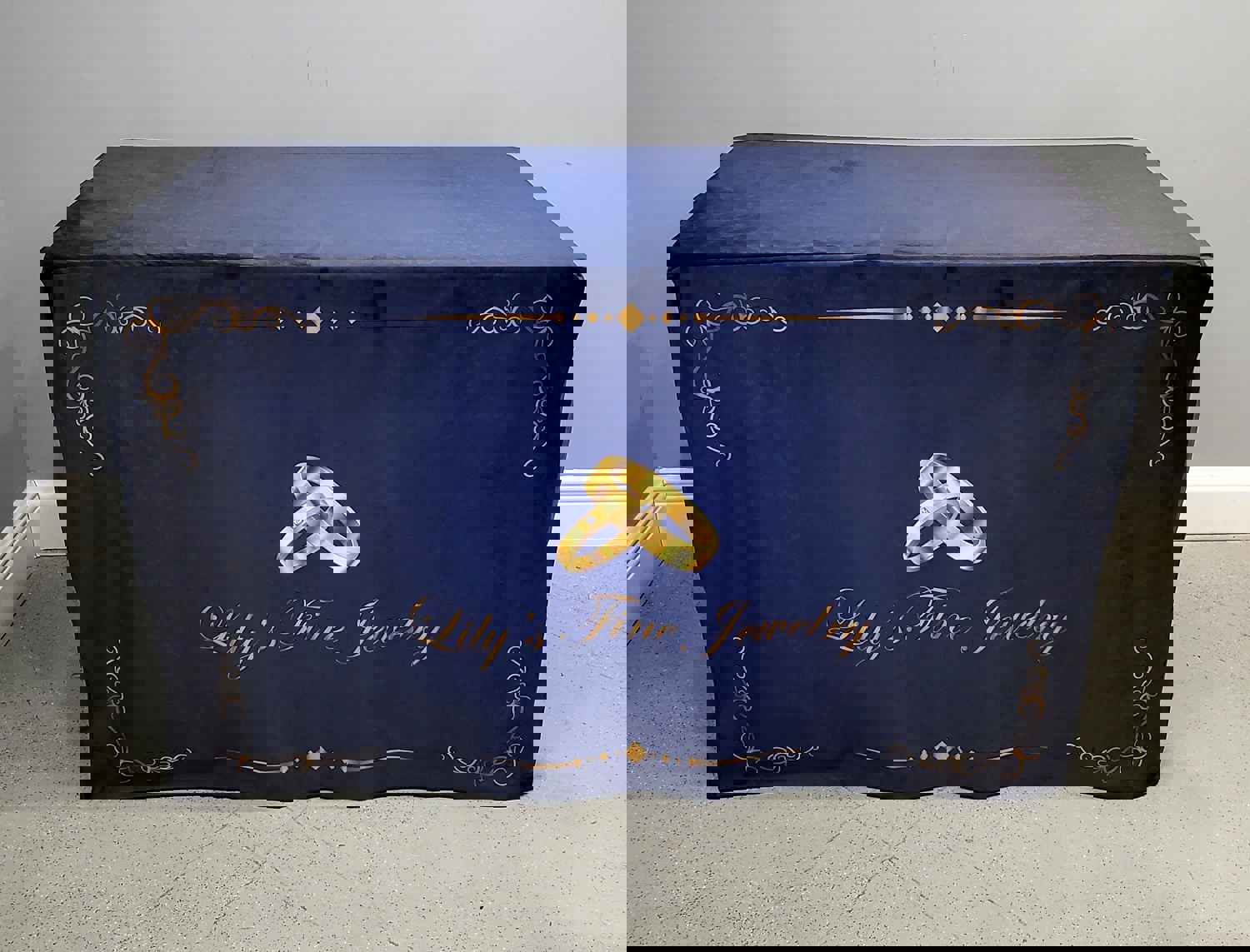 4 Custom Printed Velvet Fitted Table Cover - All Over Print