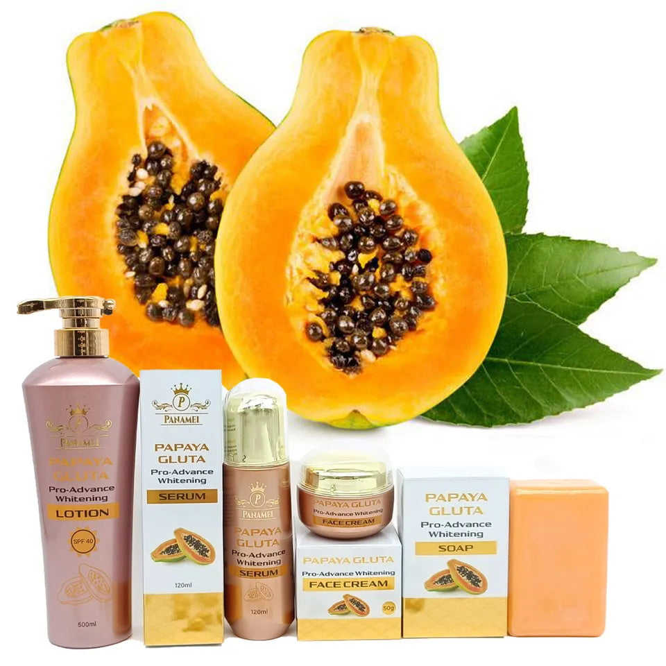 New All Natural Papaya Enzyme Whitening Skin Care Set for Female Beauty Brightening