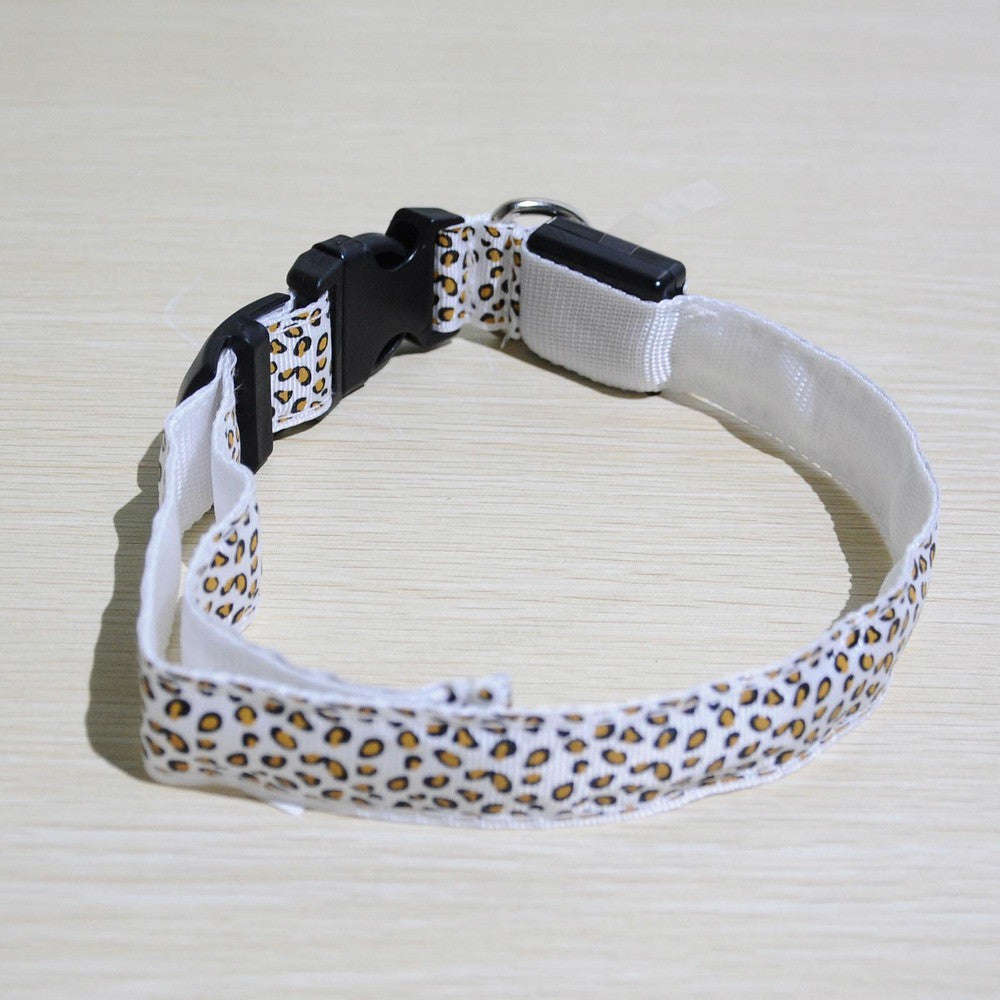 Nylon LED Dog Collar with Night Safety Flashing Light for Small, Medium, Large Dogs