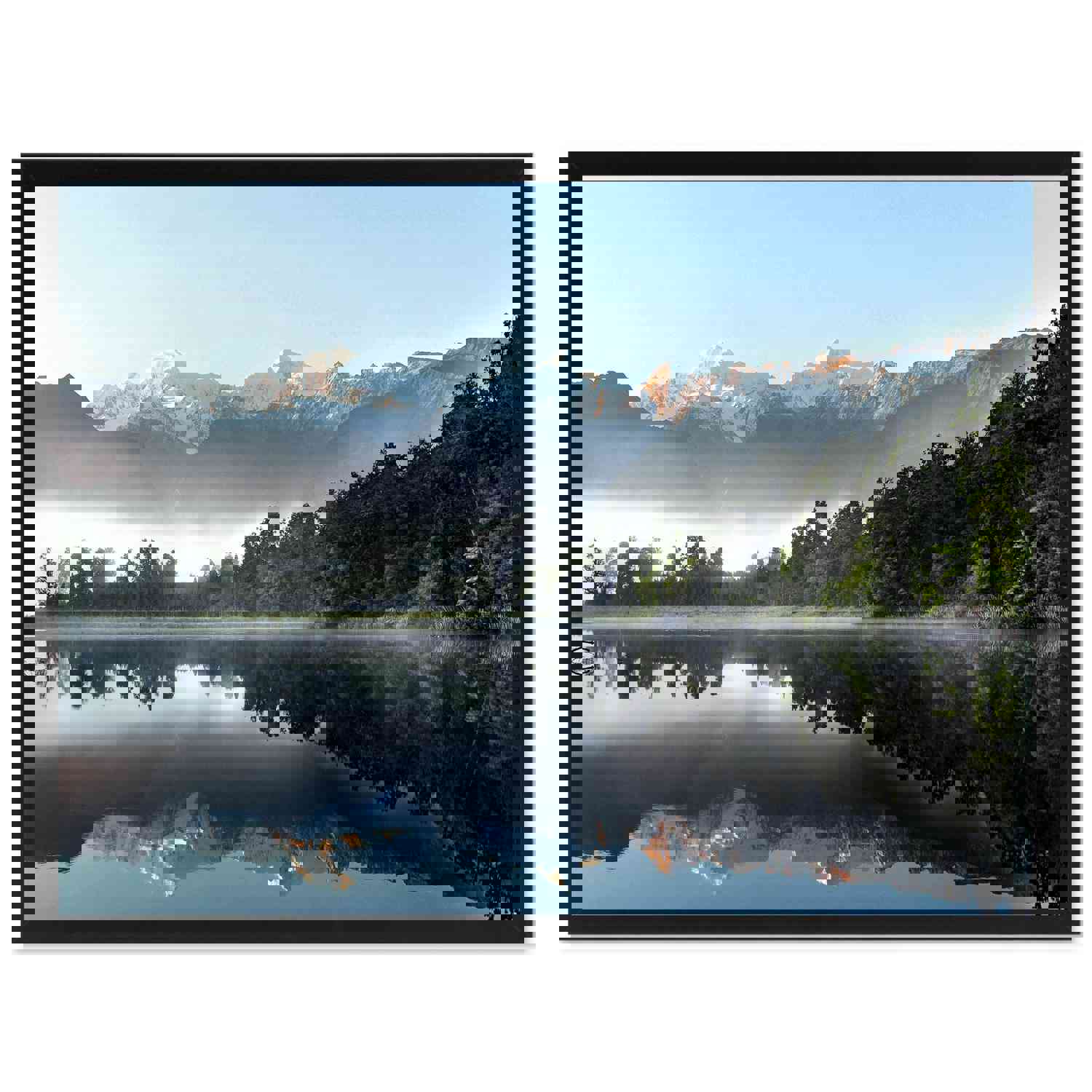 Lake Matheson New Zealand Landscape Photo Canvas Print Wall Art for Home Décor