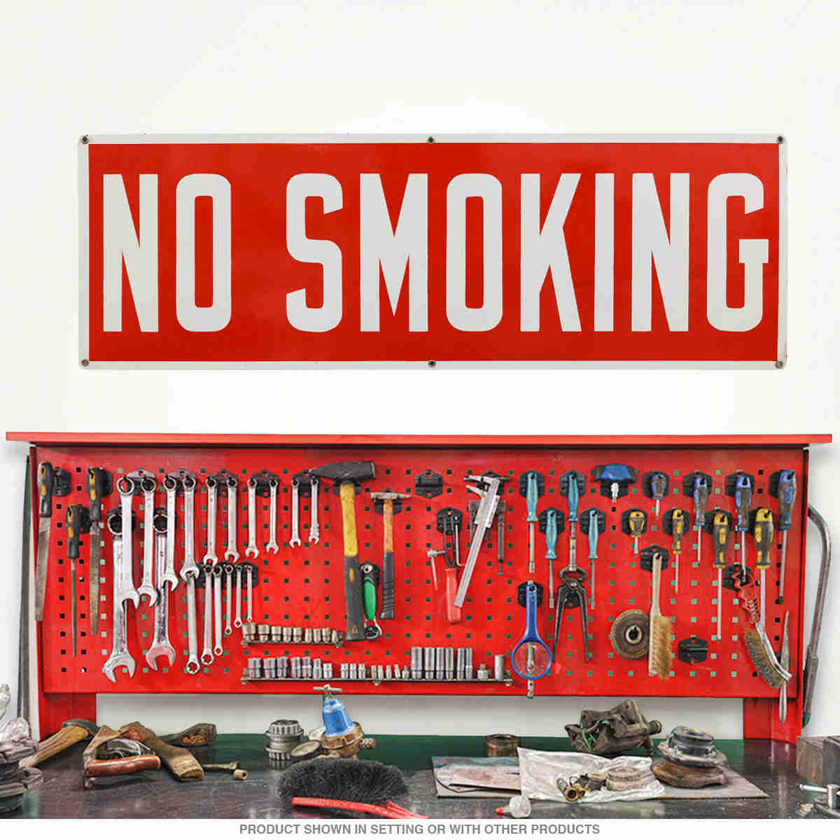 No Smoking Commercial Message Wall Decal - Vintage Public Notice Sticker
