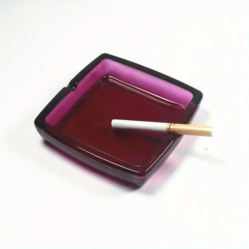 1pc Square Glass Ashtray for Living Room, Restaurant, Hotel
