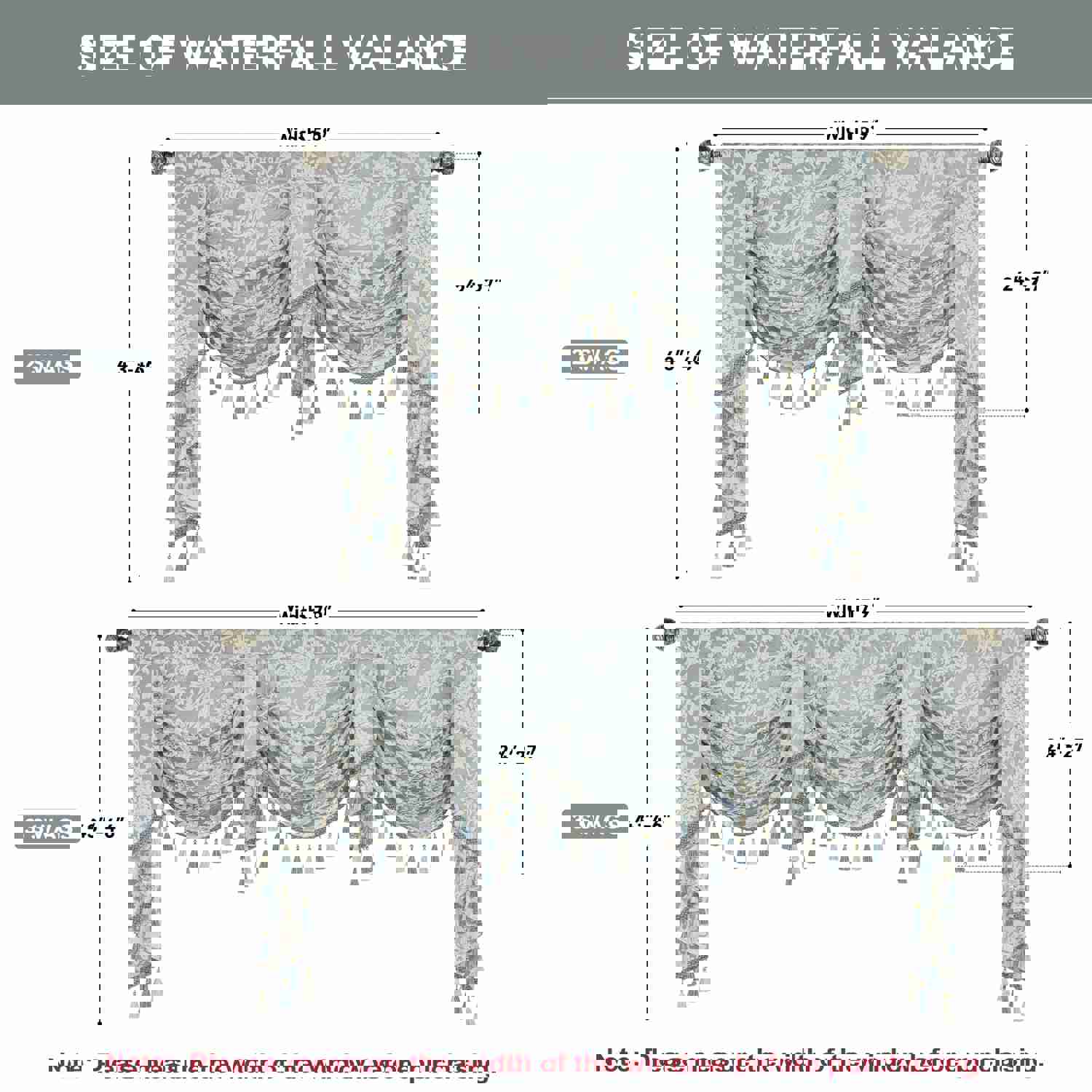 Canterbury Swag Valance with Beige Embroidery