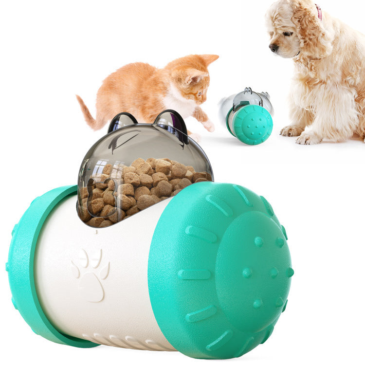 Interactive Dog Treat Leaking Toy with Wheel for Puppies and Cats