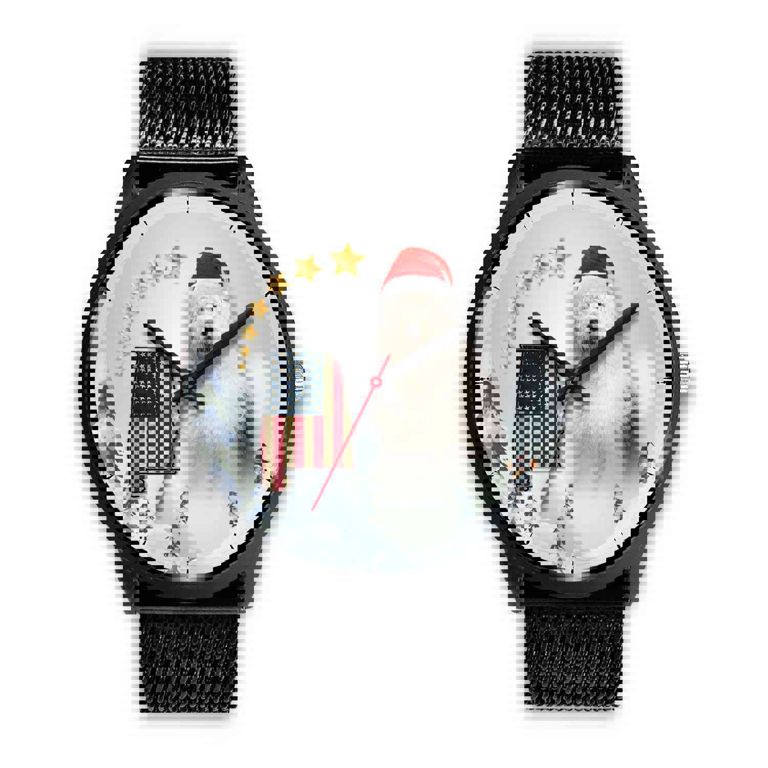 Old English Sheepdog Alabama Christmas Wrist Watch