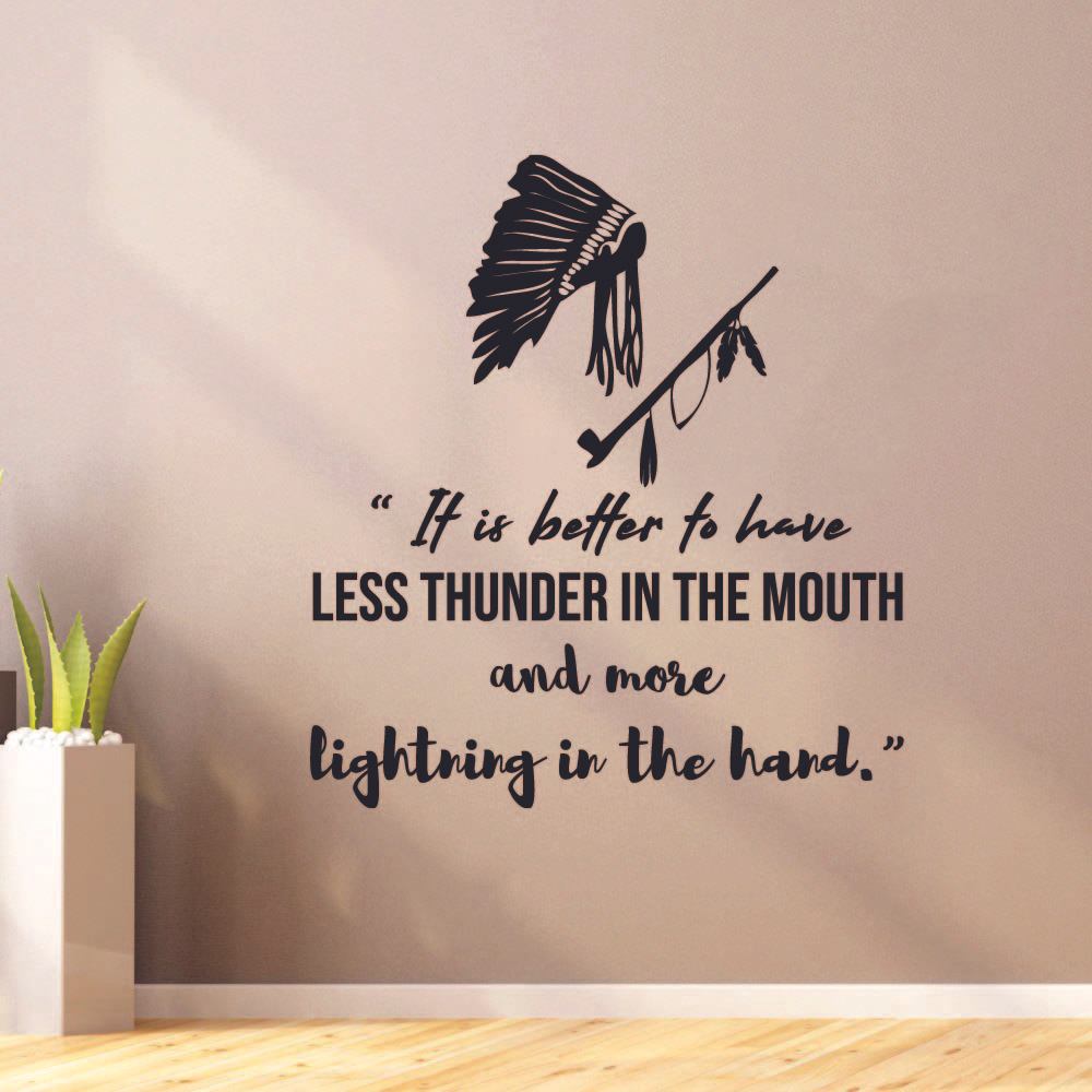 Indian Native American Wall Decal - Lightning in Hand Art Sticker