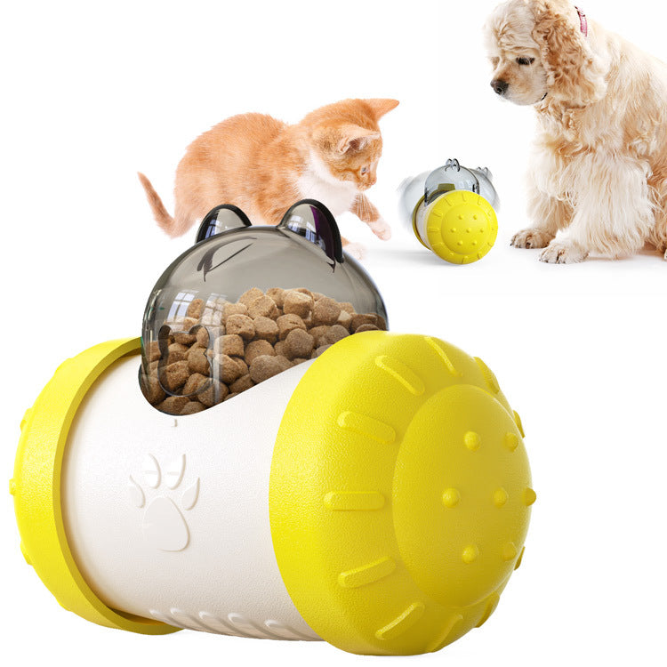 Interactive Dog Treat Leaking Toy with Wheel for Puppies and Cats