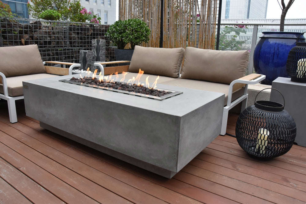 Granville Outdoor Fire Pit Table with Cover and Lava Rocks