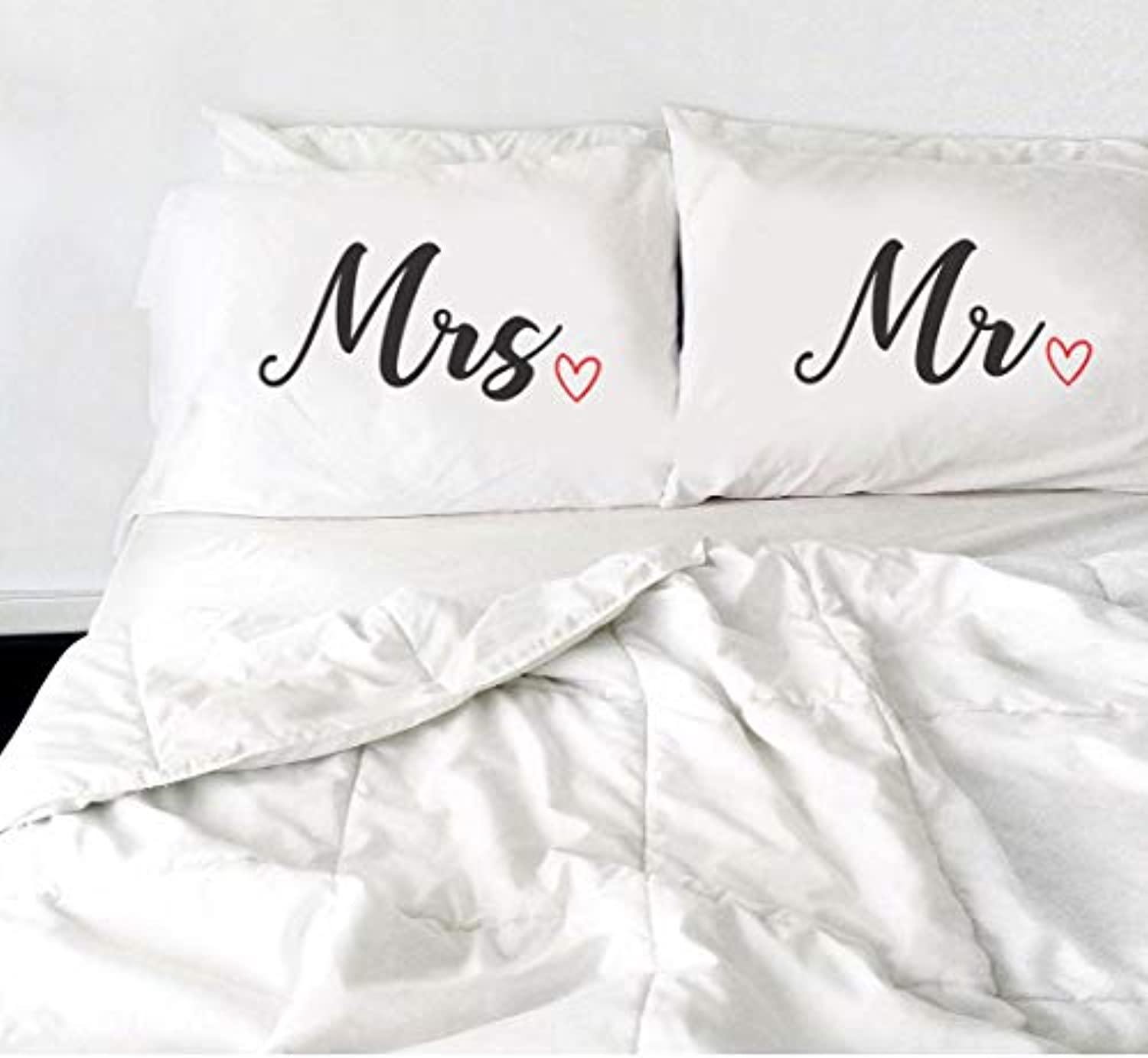 Mr & Mrs Pillowcases Wedding Gift His And Hers Pillowcases Couples Pillowcases