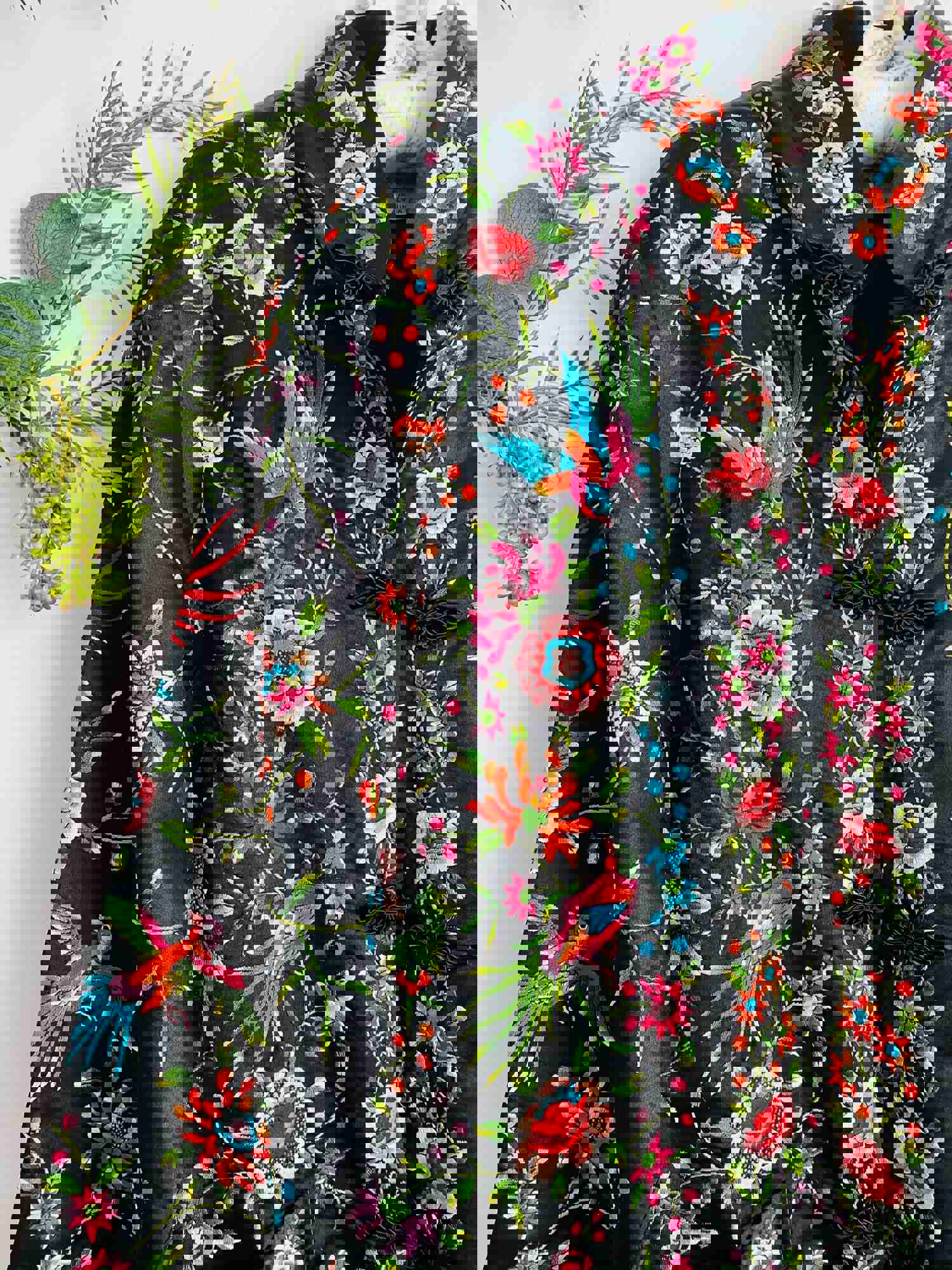 Vintage Chinese Floral Embroidered Jacket - Colorful Statement Piece