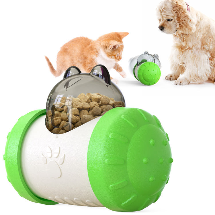 Interactive Dog Treat Leaking Toy with Wheel for Puppies and Cats