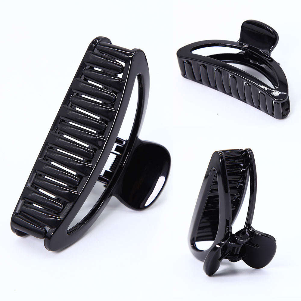 Black Big Alligator Hair Claw Clips For Women