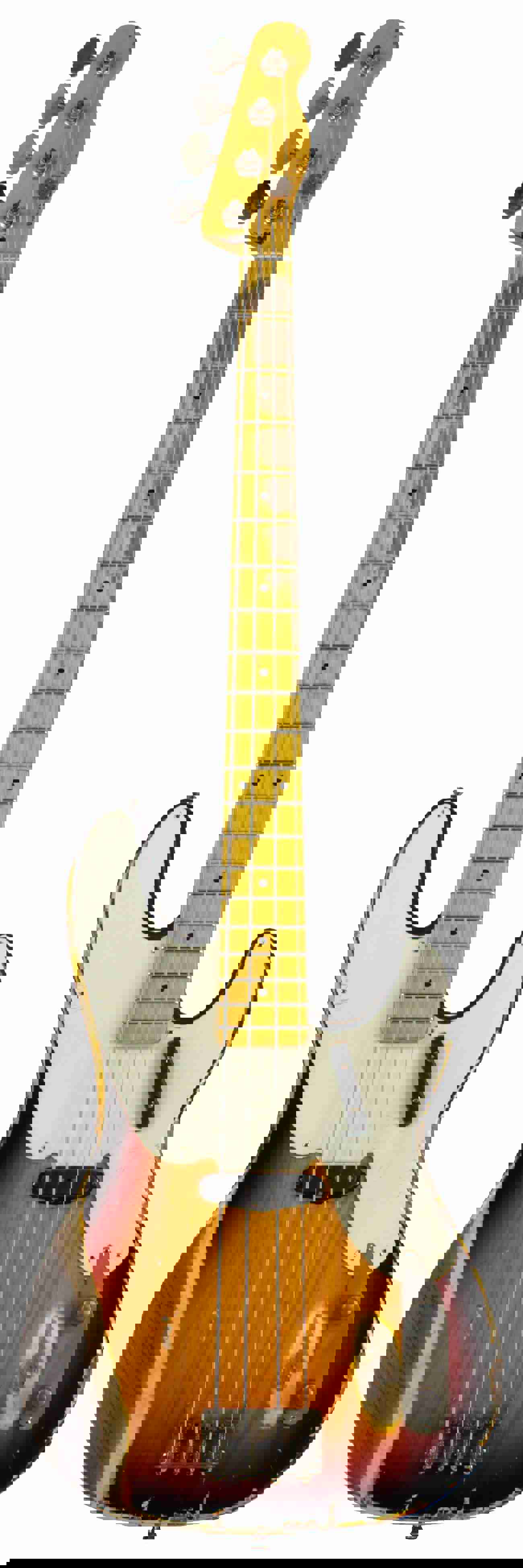 Nash PB-55 Bass Guitar, 3-Tone Burst, Heavy Aging