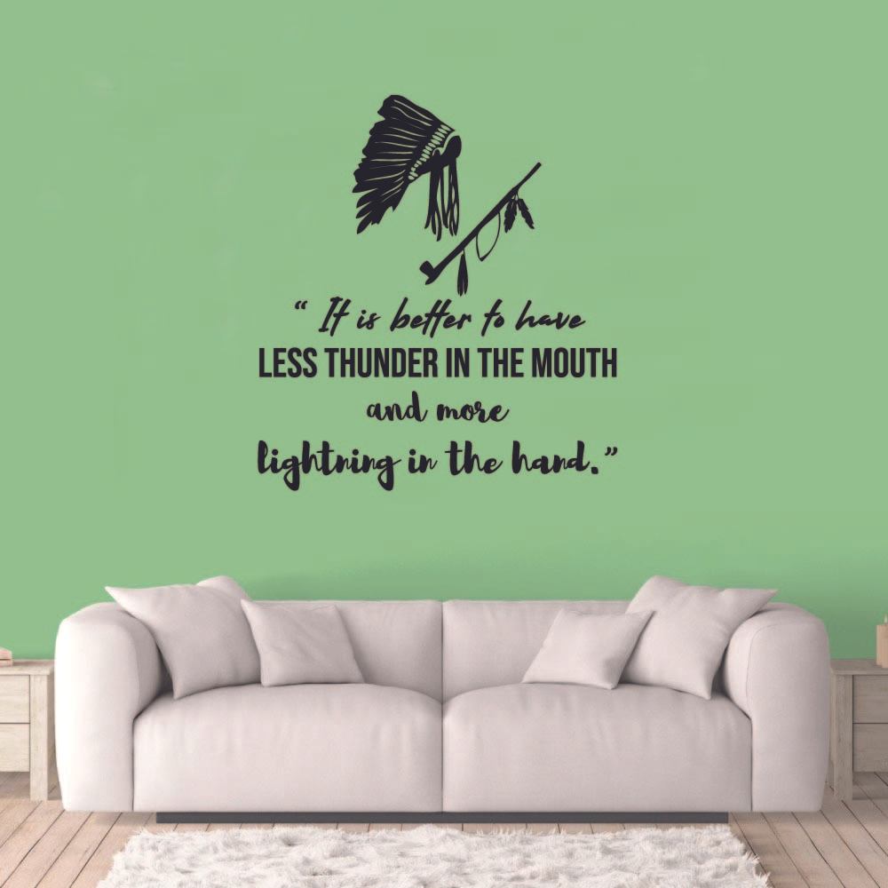 Indian Native American Wall Decal - Lightning in Hand Art Sticker